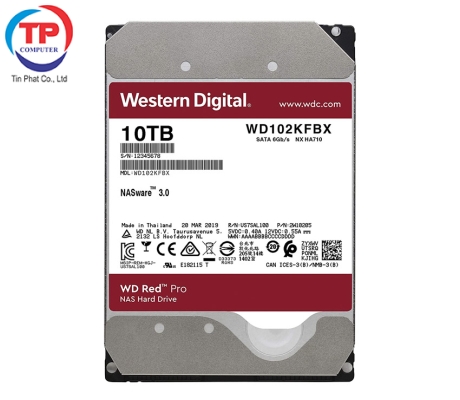 Ổ cứng HDD WD 10TB Red Pro 3.5 inch, 7200RPM, SATA, 256MB Cache (WD102KFBX)