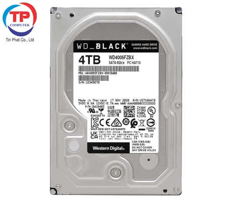 Ổ cứng HDD WD 4TB Black 3.5 inch, 7200RPM, SATA, 256MB Cache (WD4005FZBX)
