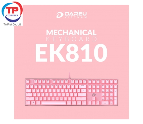 Bàn Phím cơ Dareu EK810 Pink (USB/Pink Led/Blue switch)