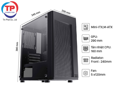 Vỏ Case Xigmatek  AERO (NO FAN) EN46584  ( Mini Tower/Màu Đen)