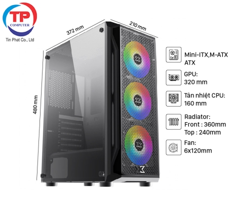 Vỏ Case Xigmatek  GAMING X 3FX ( MidTower/Màu Đen)