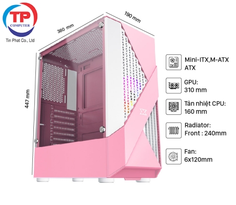 Vỏ Case XIGMATEK INFINITY QUEEN 1F  (MidTower/Màu Hồng)