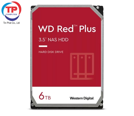 Ổ cứng HDD WD 6TB Red Plus 3.5 inch, 5640RPM, SATA, 128MB Cache (WD60EFZX)