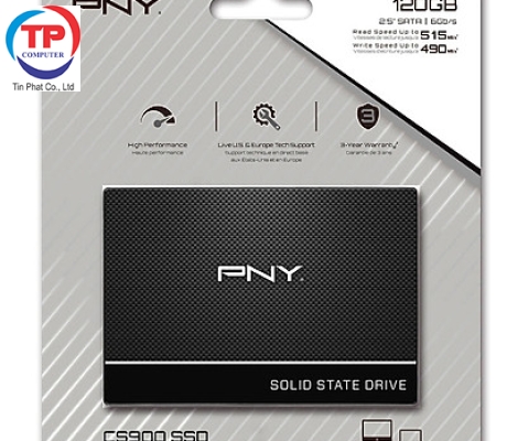Ổ CỨNG SSD PNY CS900 120GB 2.5: SATA3 (ĐỌC 515MB/S - GHI 490MB/S)