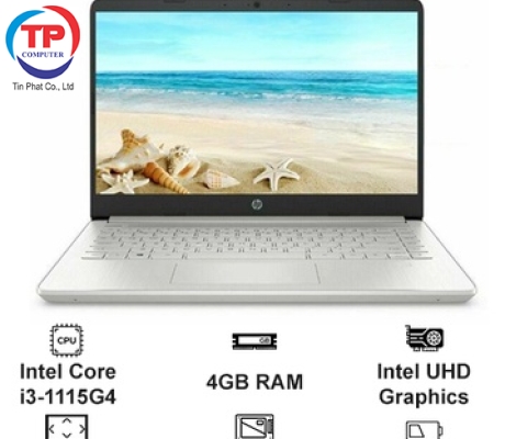 Laptop HP 14-dq2055WM 39K15UA (i3-1115G4/ 4GB/ 256GB SSD/ 14"FHD/ VGA ON/ Win10/ Silver/ NK)
