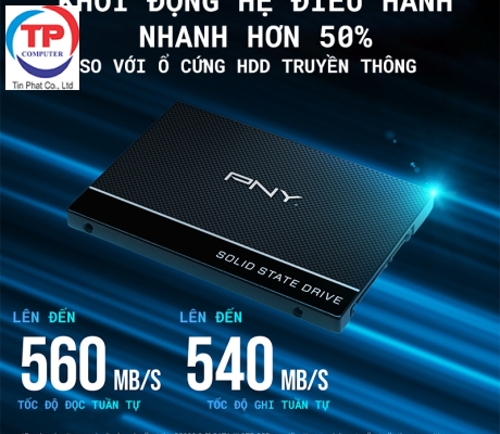 Ổ CỨNG SSD PNY CS900 120GB 2.5: SATA3 (ĐỌC 515MB/S - GHI 490MB/S)